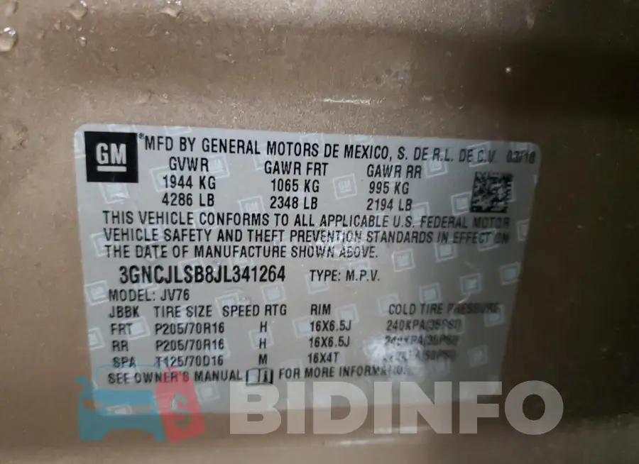 3GNCJLSB8JL341264 Photo# 14