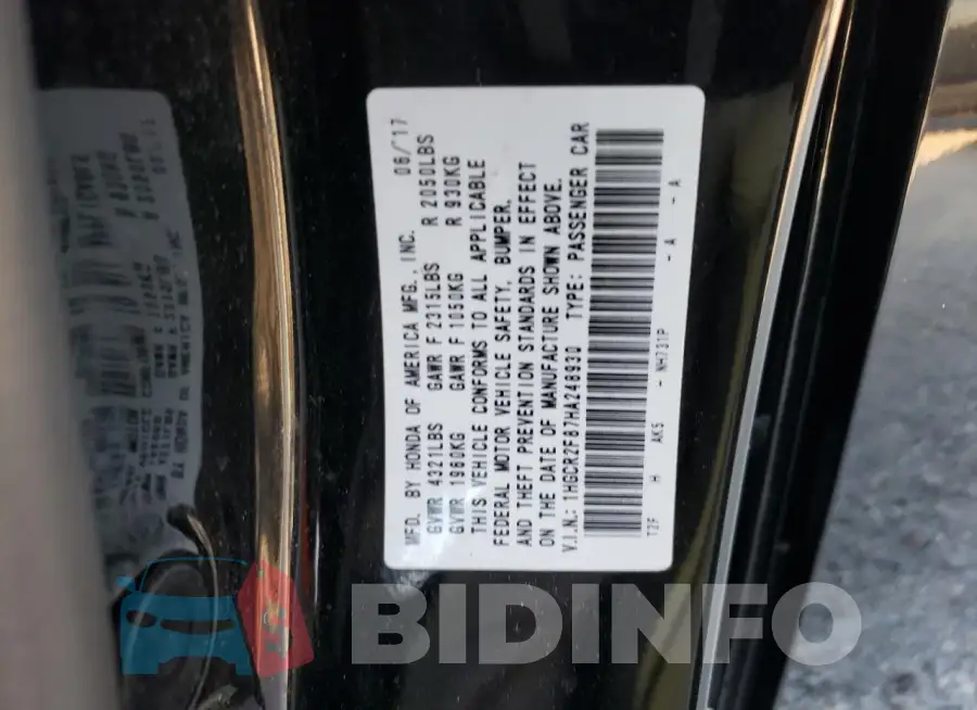 1HGCR2F87HA248930 Photo# 13