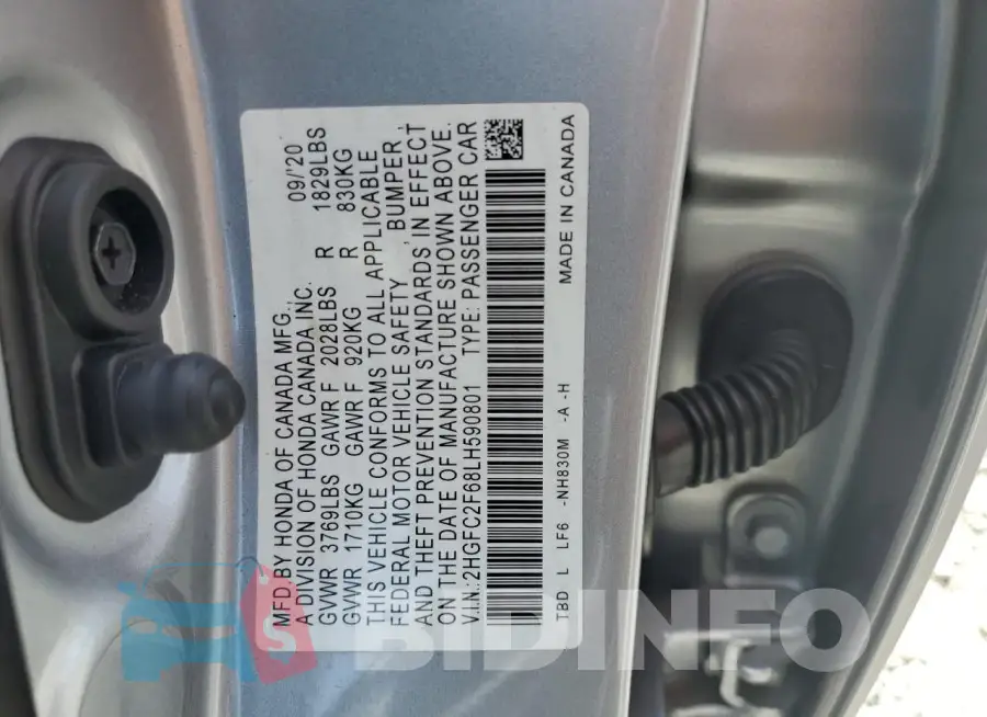 2HGFC2F68LH590801 Photo# 12