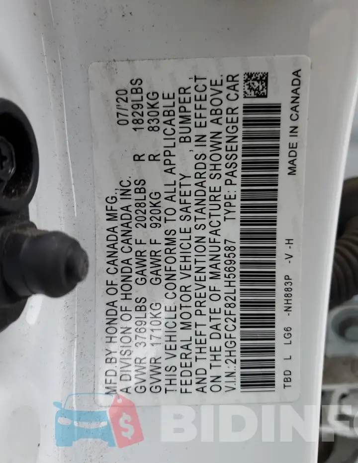 2HGFC2F82LH569587 Photo# 12