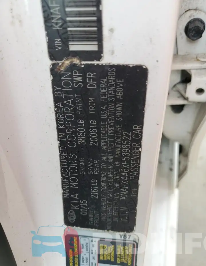KNAFX4A6XF5398522 Photo# 12