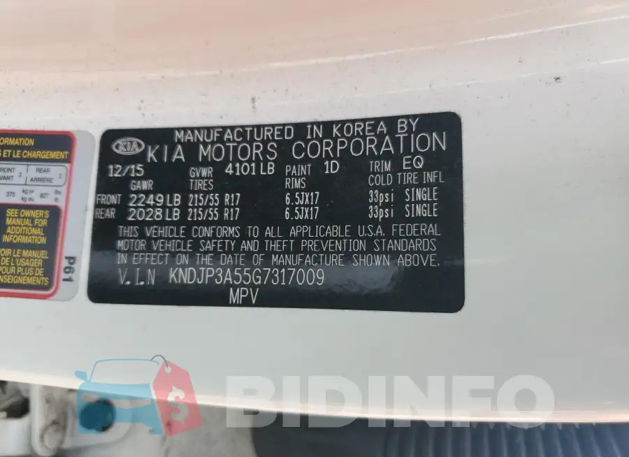 KNDJP3A55G7317009 Photo# 12