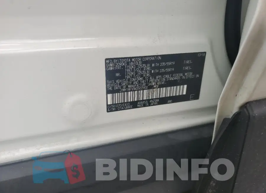 JTMY1RFV9KD502900 Photo# 14