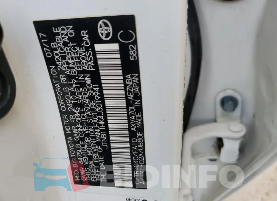 JTNB11HK4J3019941 Photo# 13