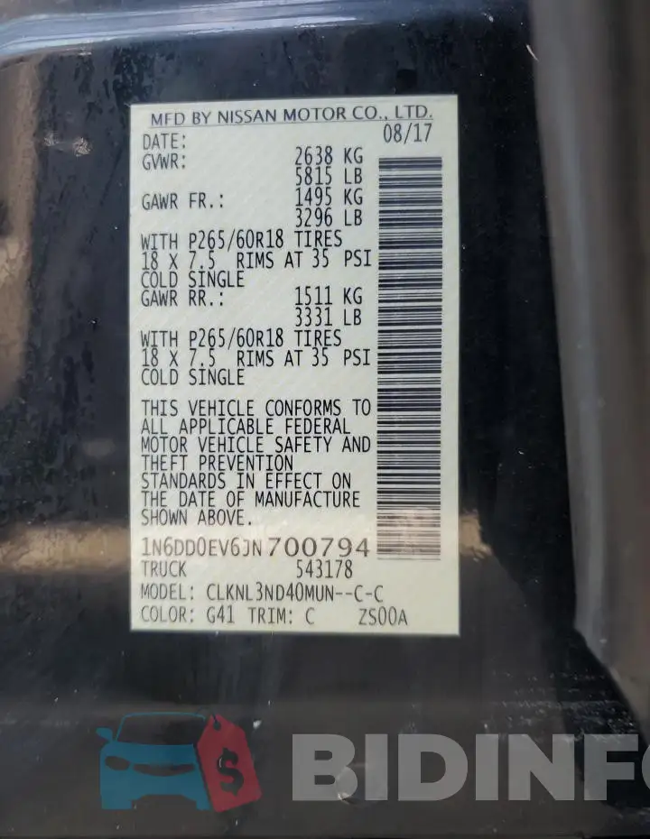 1N6DD0EV6JN700794 Photo# 13
