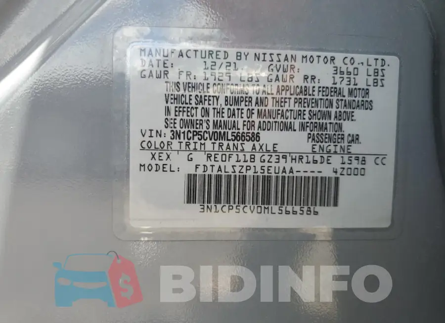 3N1CP5CV0ML566586 Photo# 13
