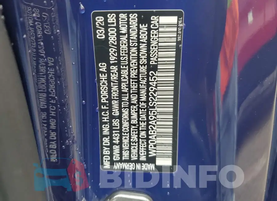 WP0AB2A95LS229452 Photo# 13