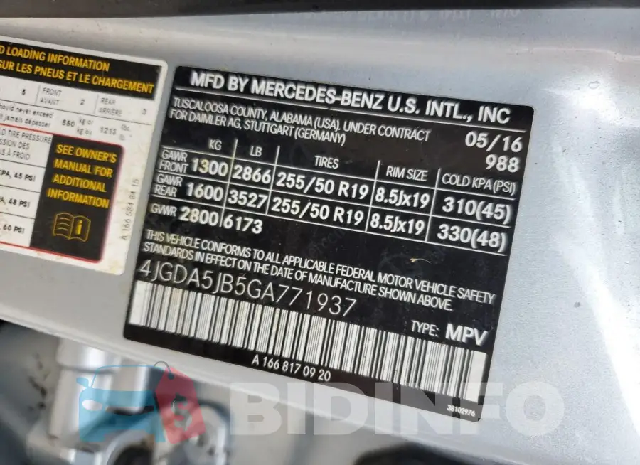 4JGDA5JB5GA771937 Photo# 14