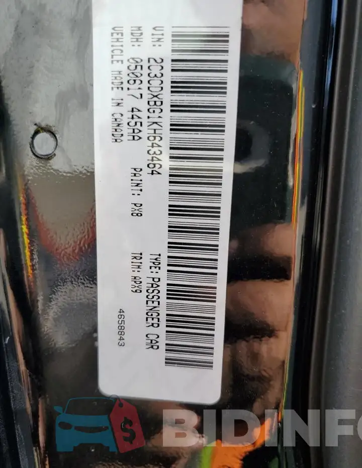 2C3CDXBG1KH643464 Photo# 12