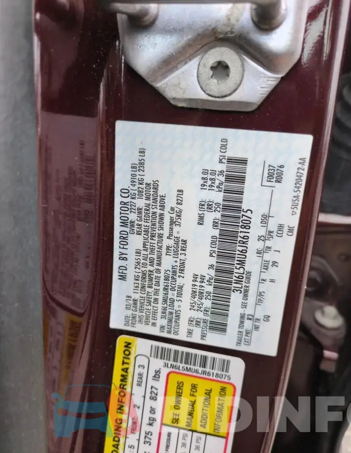 3LN6L5MU6JR618075 Photo# 13