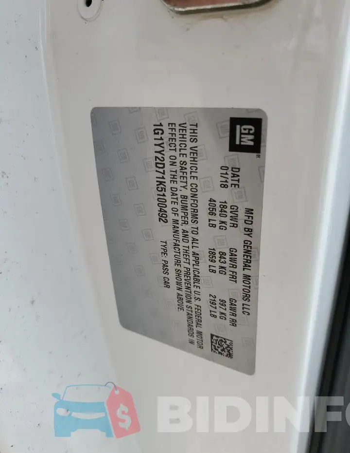 1G1YY2D71K5100492 Photo# 13