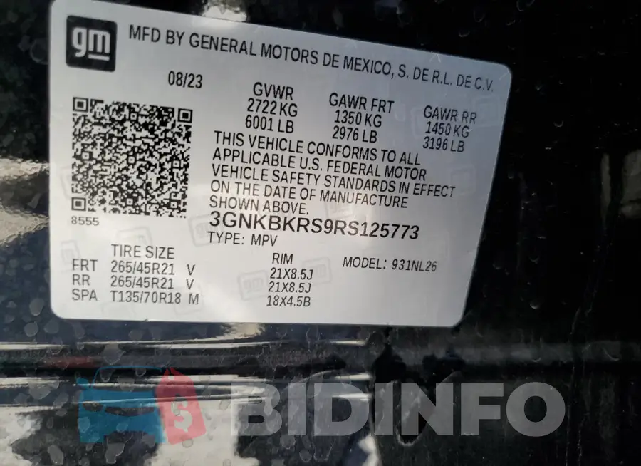 3GNKBKRS9RS125773 Photo# 12
