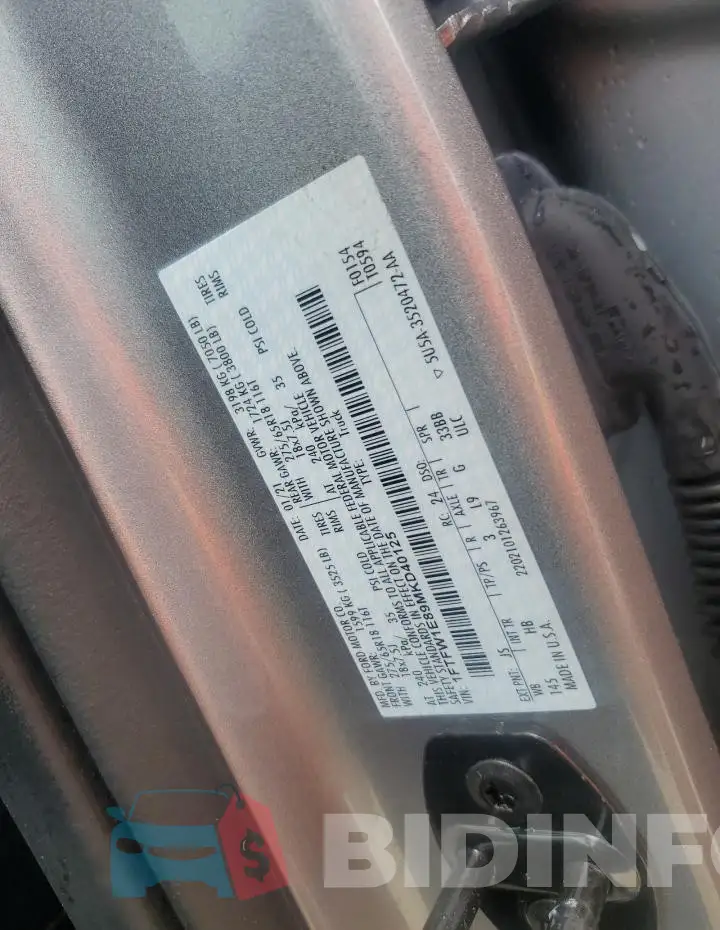 1FTFW1E89MKD40125 Photo# 12