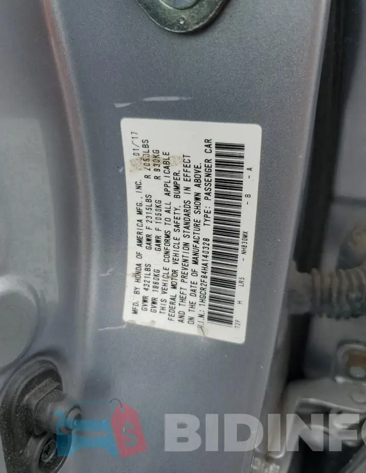 1HGCR2F84HA140328 Photo# 13