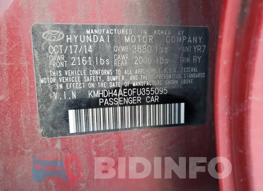 KMHDH4AE0FU355095 Photo# 12