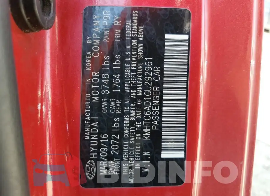 KMHTC6AD1GU292961 Photo# 13