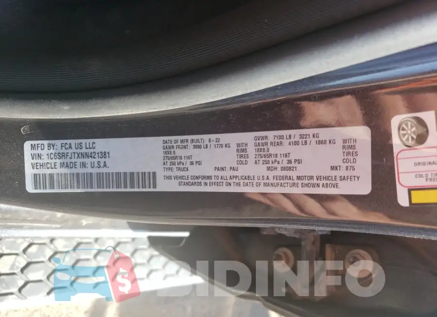 1C6SRFJTXNN421381 Photo# 12