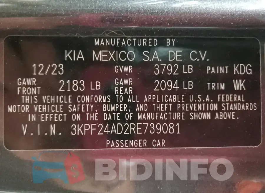 3KPF24AD2RE739081 Photo# 13