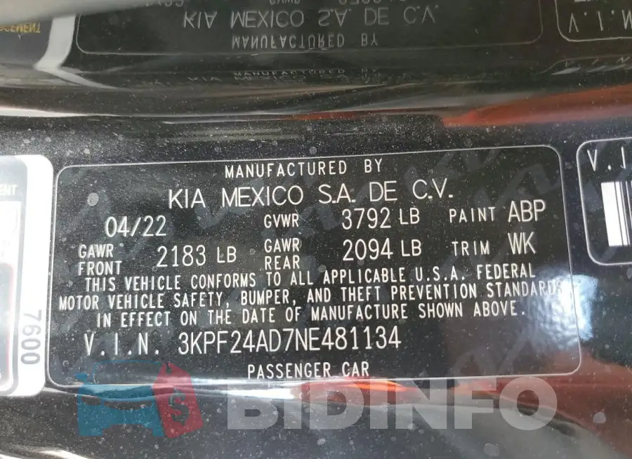 3KPF24AD7NE481134 Photo# 12