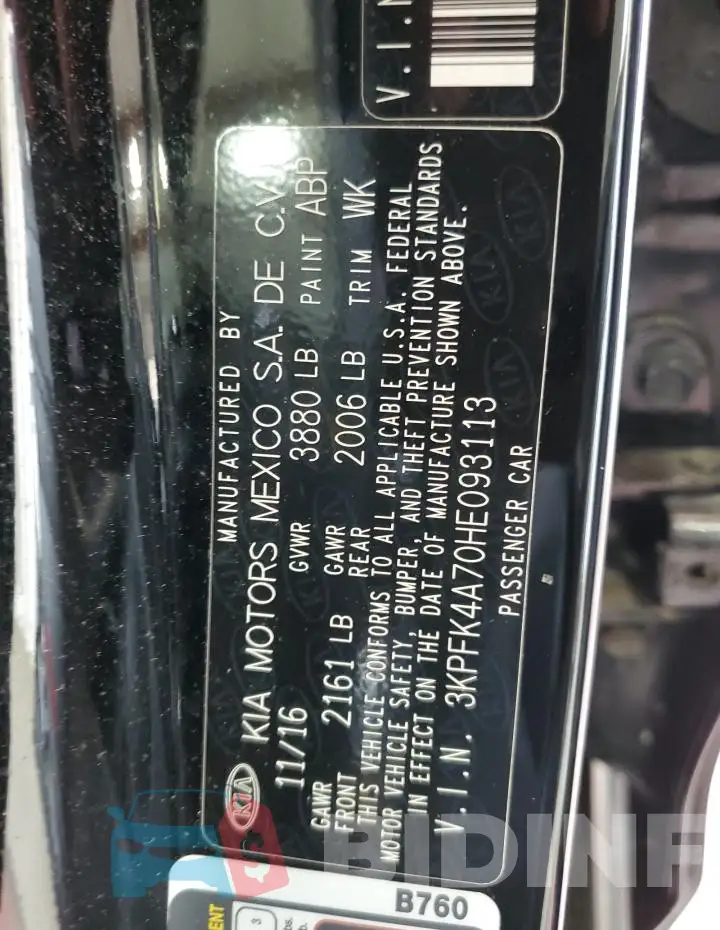 3KPFK4A70HE093113 Photo# 12