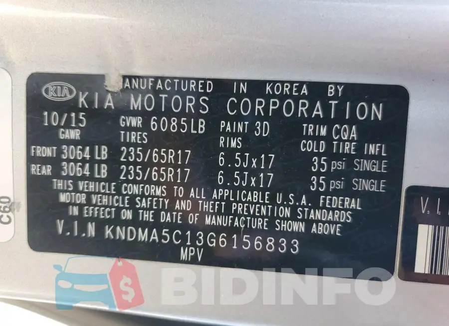 KNDMA5C13G6156833 Photo# 13