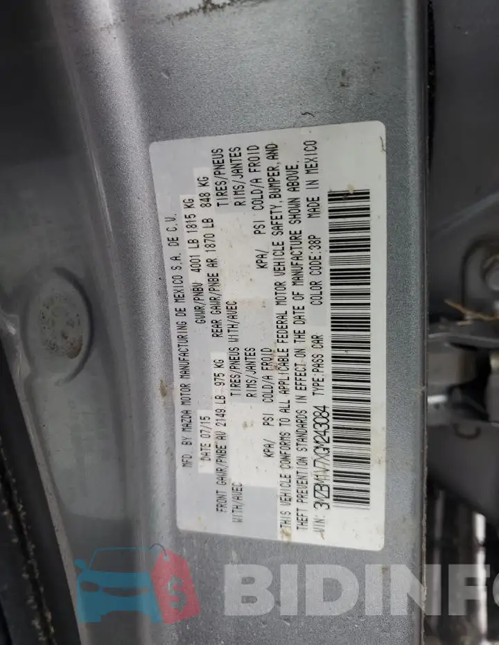 3MZBM1V7XGM243084 Photo# 13