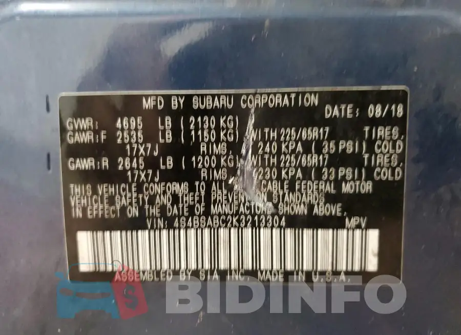 4S4BSABC2K3213304 Photo# 13