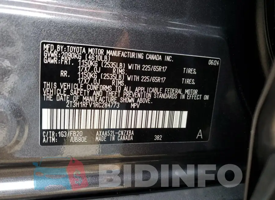 2T3H1RFV1RC284773 Photo# 14