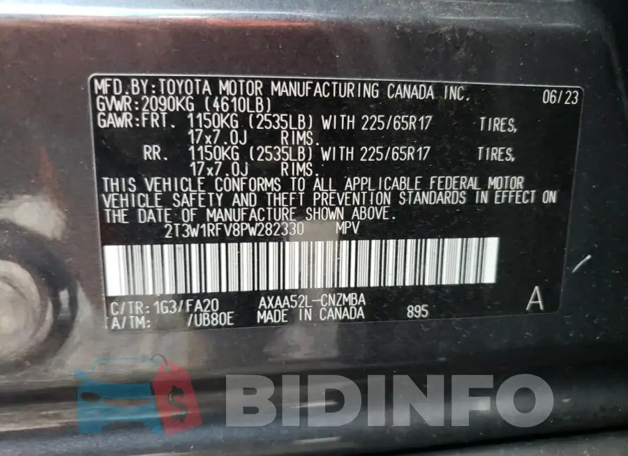2T3W1RFV8PW282330 Photo# 14