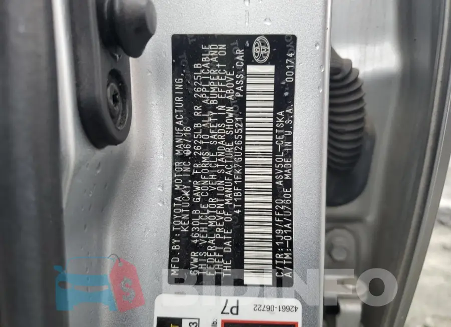 4T1BF1FK7GU265521 Photo# 12