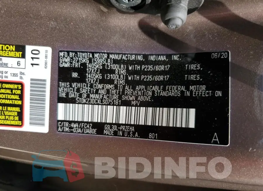 5TDKZ3DCXLS075181 Photo# 12