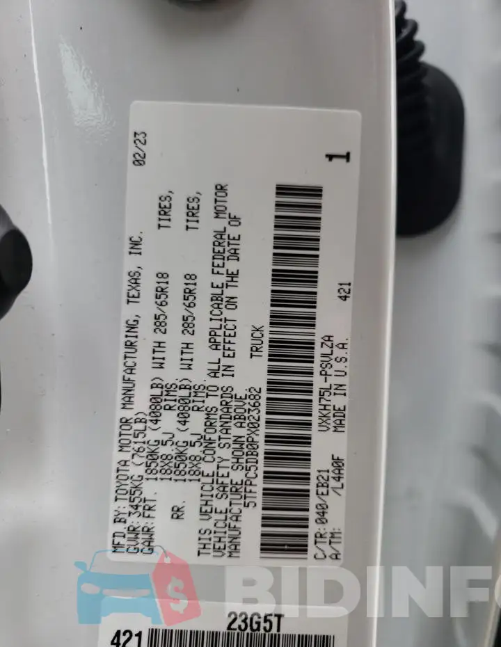 5TFPC5DB0PX023682 Photo# 12