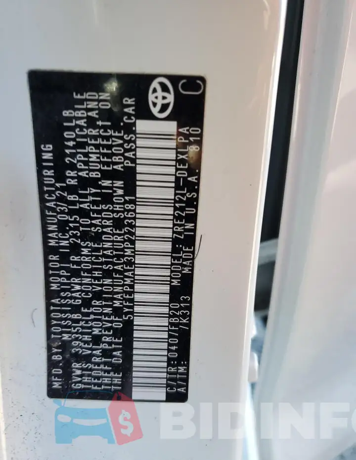 5YFEPMAE3MP223681 Photo# 12