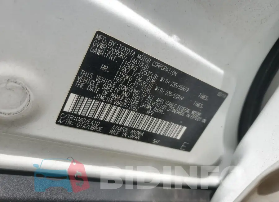 JTMC1RFV6KD512052 Photo# 13