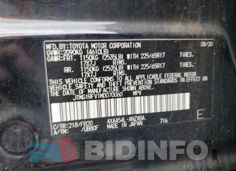 JTMG1RFV1MD070060 Photo# 13