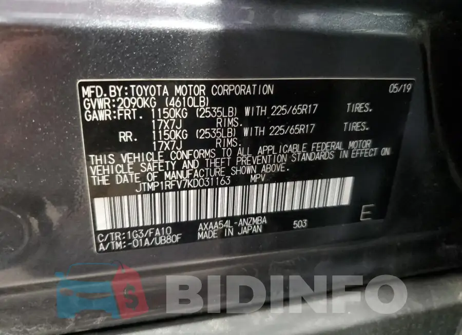 JTMP1RFV7KD031163 Photo# 13