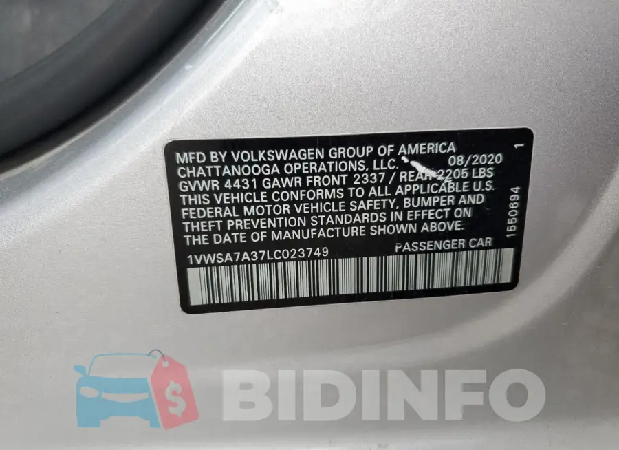 1VWSA7A37LC023749 Photo# 13