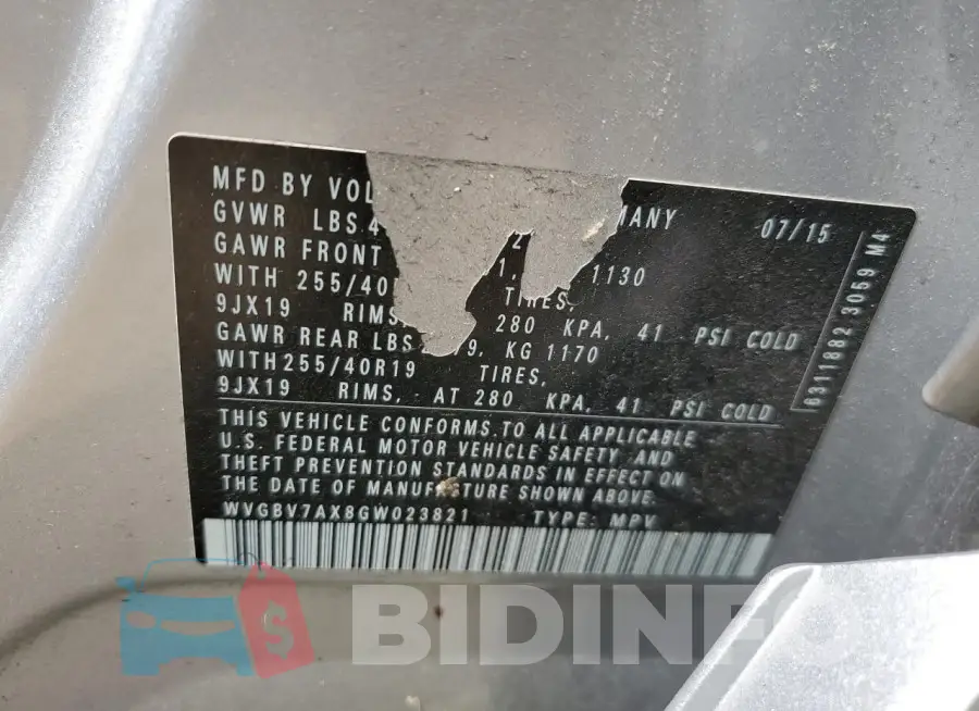 WVGBV7AX8GW023821 Photo# 12