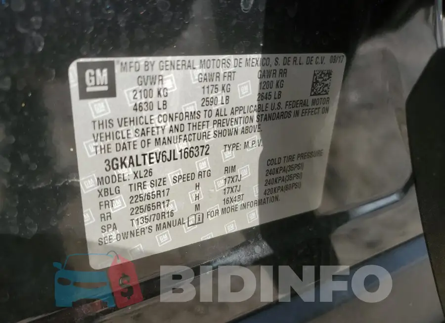 3GKALTEV6JL166372 Photo# 13