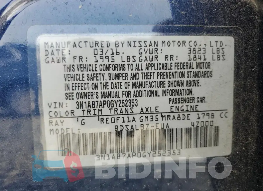 3N1AB7AP0GY252353 Photo# 12