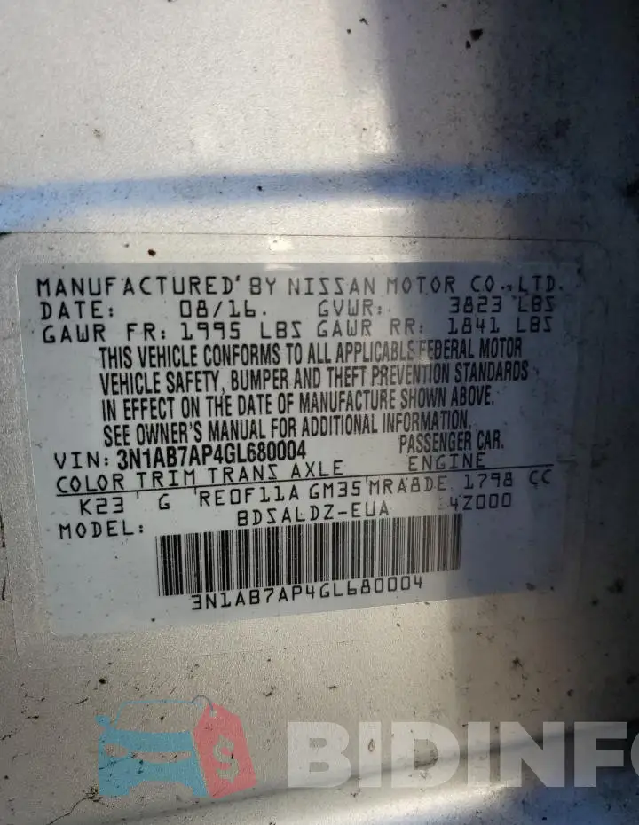 3N1AB7AP4GL680004 Photo# 13