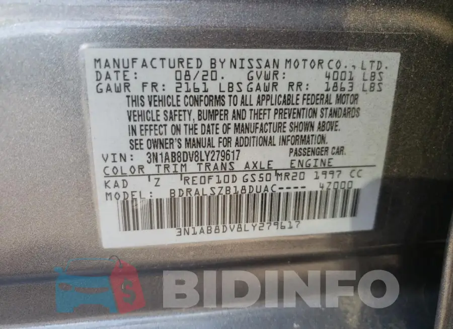 3N1AB8DV8LY279617 Photo# 13