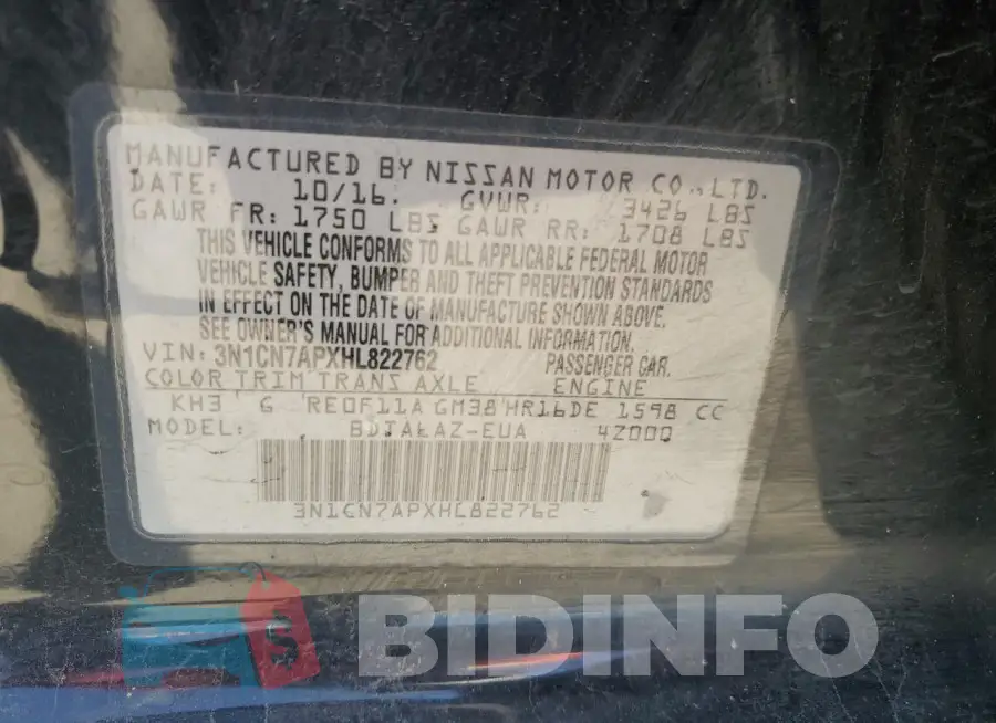 3N1CN7APXHL822762 Photo# 12