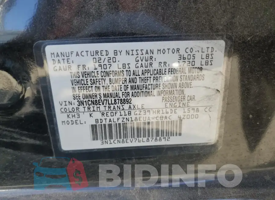 3N1CN8EV7LL878892 Photo# 13
