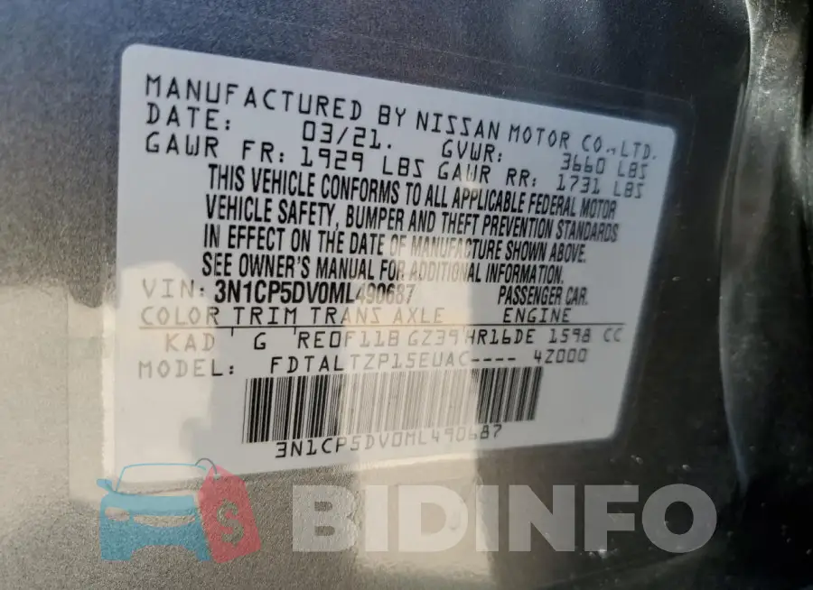 3N1CP5DV0ML490687 Photo# 13