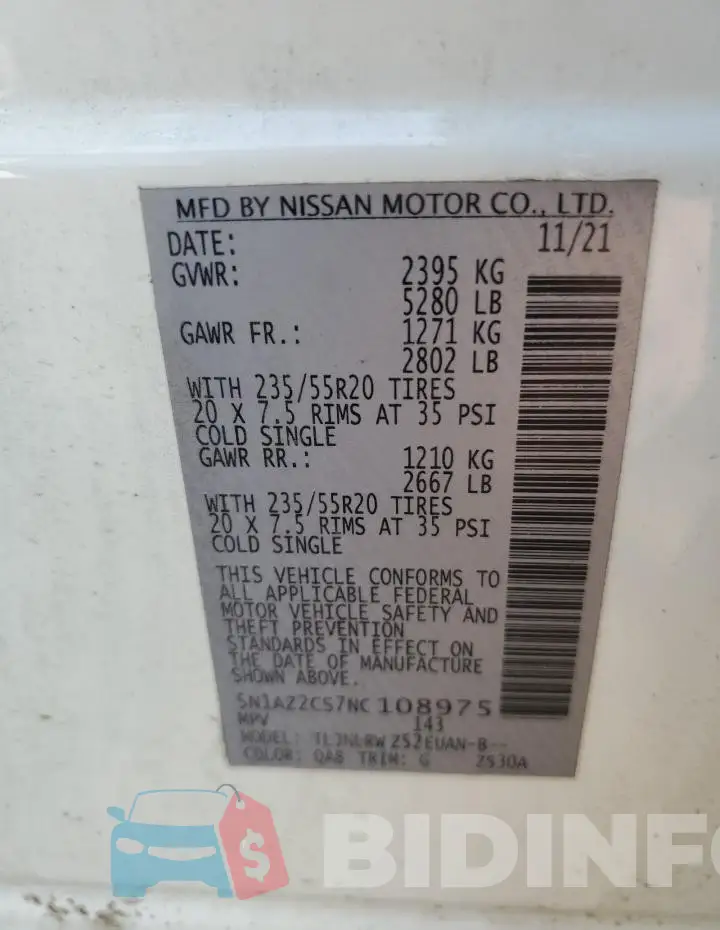 5N1AZ2CS7NC108975 Photo# 13