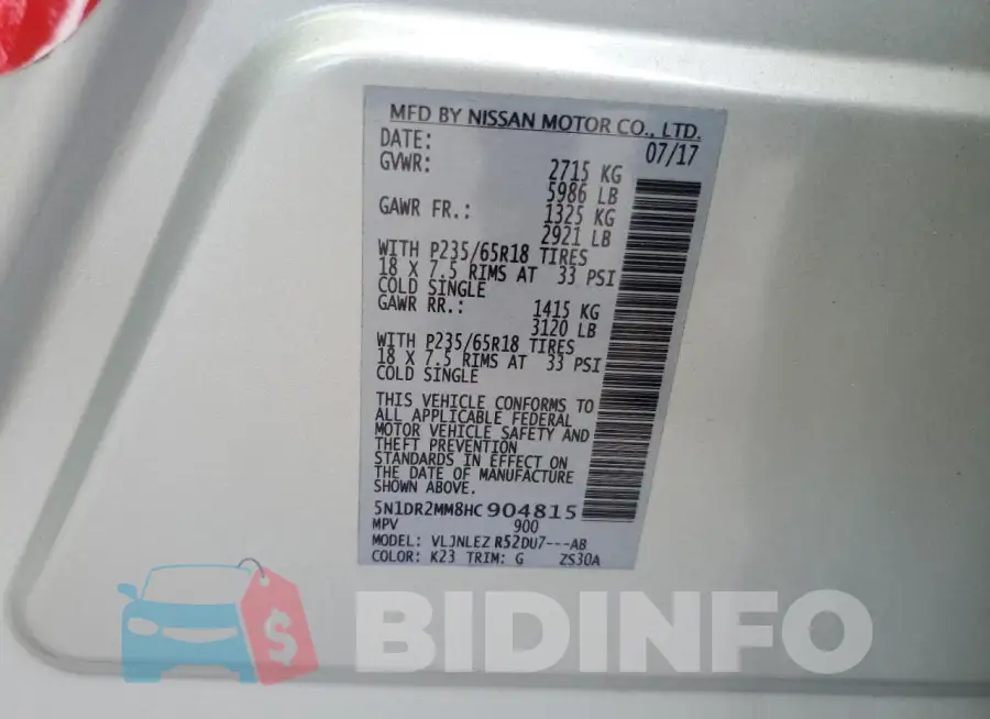 5N1DR2MM8HC904815 Photo# 13