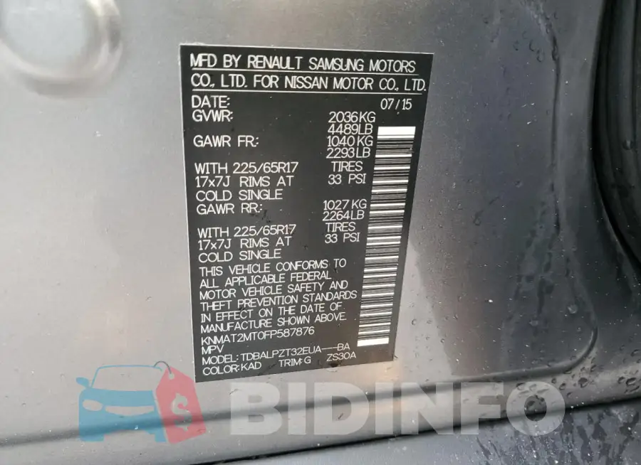 KNMAT2MT0FP587876 Photo# 14