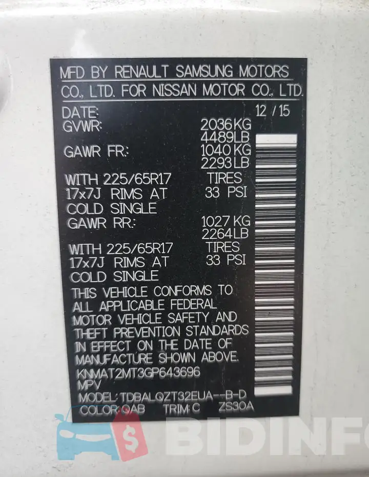 KNMAT2MT3GP643696 Photo# 13