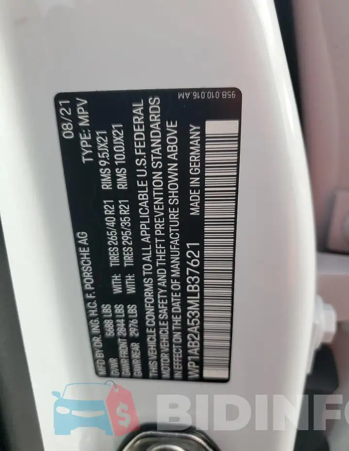 WP1AB2A53MLB37621 Photo# 13